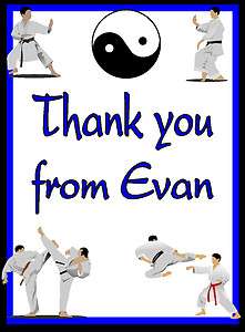   Martial Arts Birthday Party Thank You Note Cards Personalized  