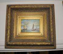 Pair Oil Paintings Seascape Atlantic Ship Boat Victoria  