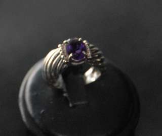 SILPADA Faceted Amethyst Twisted Sterling Silver Band Ring, Sz 6 
