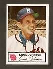 Ernie Johnson auto 1955 Bowman 1957 Milwaukee Braves Atlanta Braves 
