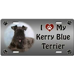  I Love My Kerry Blue Terrier License Plate Sports 