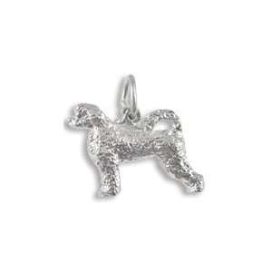  Portuguese Water Dog Charm in White Gold Jewelry
