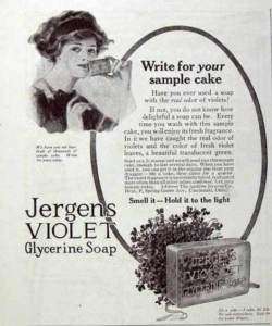 1912 Jergens Violet glycerine soap AD  