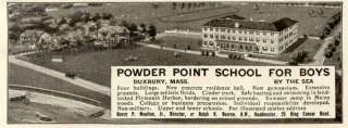 1914 DUXBURY, MA. AD FOR POWDER POINT SCHOOL FOR BOYS  
