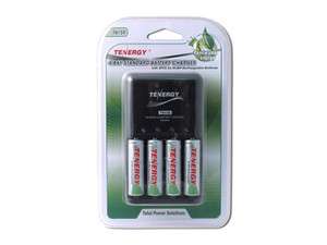   AAA LED Charger + 4 AA NiMH Rechargeable Batteries 844949005968  