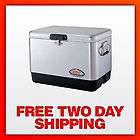    Coleman 54 Quart Steel Belted Cooler   Holds 85 Cans (Stainless