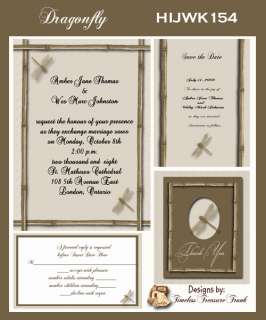 Dragonfly Themed Wedding Invitation Kit on CD  