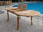   Teak Wood 94 Mas Oval Double Extension Dining Table Outdoor Patio New