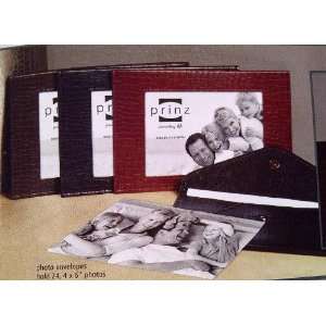 Photo Envelope Firenza Collection Faux Crocodile BLACK Album Holds 24 