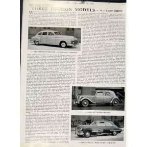  Foreign Motor Cars Crysler, Citreon, Cadillac 1947 Uk 