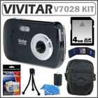 Vivitar Vivicam Itwist V7028 Digital Camera Black + 4GB Accessory Kit