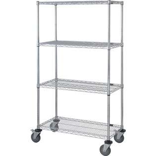   18 x 36 x 80H, 4 Shelves, 74H Post, 5 Stem Caster Unit 