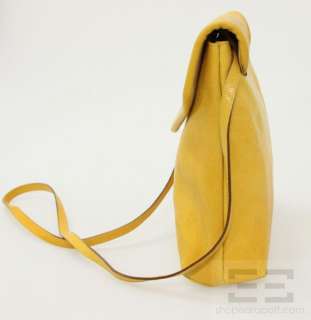 Furla Yellow Leather Flap Front Cross Body Handbag  