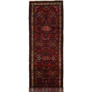  310 x 1211 Red Persian Hand Knotted Wool Hamedan Runner 