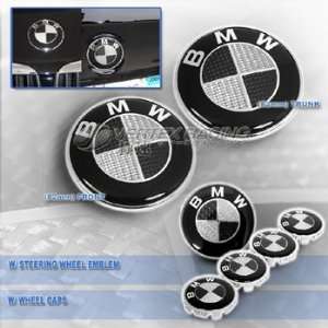  BMW Carbon Fiber Hood Trunk Roundel Steering Wheel Emblem Wheel 