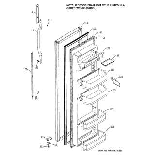 GE Refrigerator Freezer shelves Parts  Model GSS25VGMCWW 