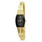   753446BKGP NOW Diamond Accented Gold Tone Black Dial Dress Watch