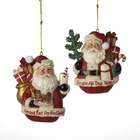 KSA Club Pack of 12 Retro Jolly Santa Claus Christmas Ornaments