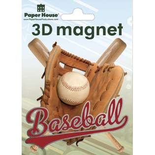 Paper House 3D Magnets, Baseball 