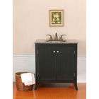 vienne bath vanity in carroty black with travertine counter top