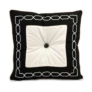 CC Home Furnishings 17 Square Classic Black and White Throw Pillow 