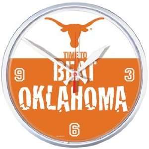 Texas Longhorns Clock   Beat Oklahoma 
