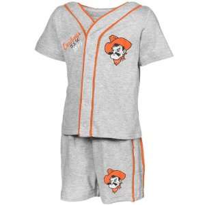  Oklahoma State Cowboys Infant Ash Batter Up Full Button T 