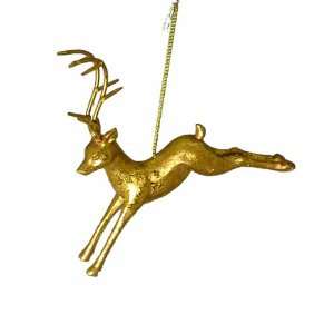  Sugared Fruit Gold Foil Leaping Reindeer Christmas 