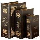 Benzara Set of 3 Shakespeare K Henry Leather Faux Book Boxes