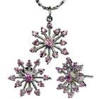   Overlay CAREFREE Sterling Silver Pendant Necklace & Earrings Set 18