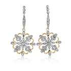 earrings feature a polished snowflake with a diamond chip accent
