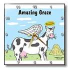 3dRose LLC Londons Times Funny Cow Cartoons   Cow Manure   Wall Clocks