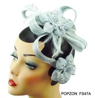 So Beautiful Feather Flower, Party Veil Fascinator  