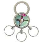Carsons Collectibles 3 Ring Key Chain of Male Calliope Hummingbird 