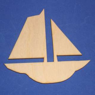 Sailboat Shape Flat Unfinished Wood Craft Cut Outs Holiday Variety 