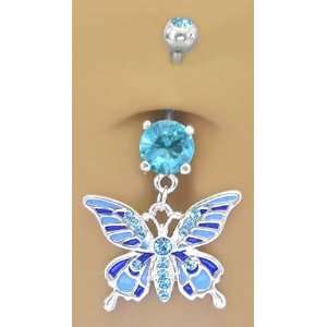   Butterfly Belly Navel body jewelry piercing bar Ring 