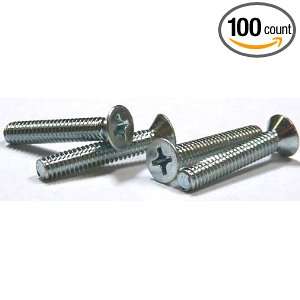 13 X 6 Machine Screws / Phillips / Flat Head / Steel / Zinc / 100 