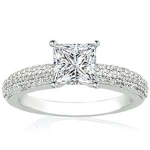   Cut Diamond Engagement Ring Pave SI3 F Fascinating Diamonds Jewelry