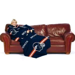  Denver Broncos Comfy Throw Blanket With Sleeves Fleece 