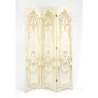 Oriental Furniture 6 Feet Tall Scroll Room Divider in White and 