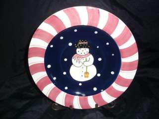 LAURIE GATES WARE Holiday Snowman Dinner Plates  