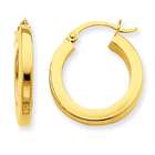 goldia 14k Gold 3mm Polished Square Tube Hoop Earrings