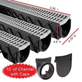 Fernco Driveway Channel Drain Includes Grates and Fittings at  