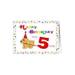   Little Puppy Dog 5th Happy Birthday Greeting cards Card Toys & Games