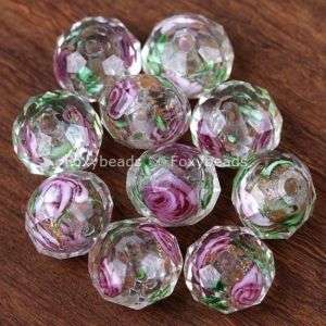 7x10mm White Lampwork Glass Abacus Faceted Beads 10Pc  