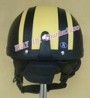   link to get it at once Yellow Black Leather Motorcycle Helmet