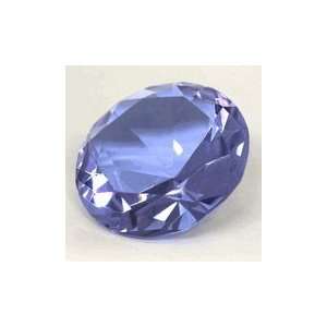  PURPLE GLASS DIAMOND SHAPED PAPERWEIGHT 3.15 INCHES (80 MM 