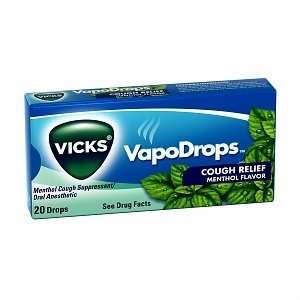  Vicks VapoDrops Menthol Cough Drops (20 Drops) Single Pack 