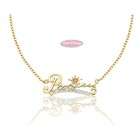 Disney 14KT Yellow Gold Disney Princess Necklace on a 16 Adjustable 