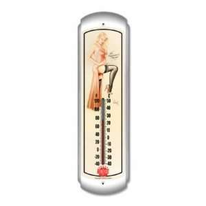Temperature Rising Pin Up Sexy Vintage Garage Metal Thermometer Sign 